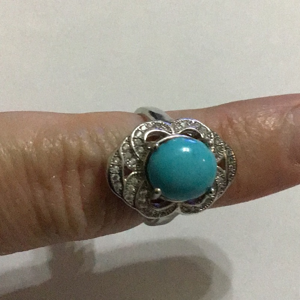 New 925 Sterling Silver Turquoise gemstone Ring 6 - Picture 4 of 7